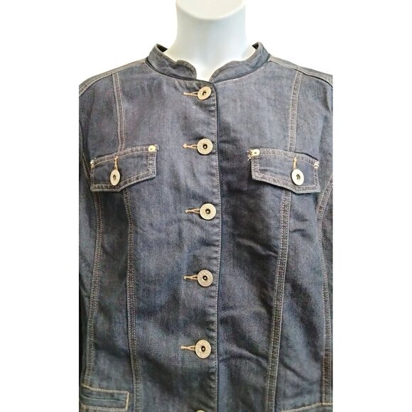Big Rock Canyon Womens Size 2XL Denim Jacket Button-Up Mandarian Collar - Picture 3 of 9